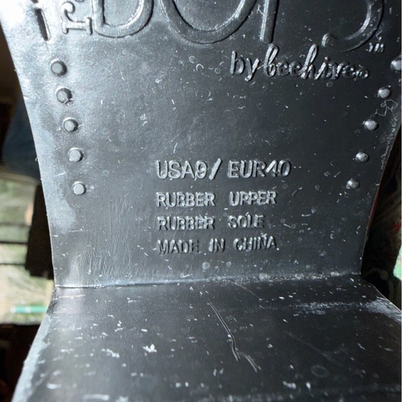 Rain Bops Beehive Rubber Cowboy Boots Pointed Toe Abstract Art Boho Western Shoe - Picture 13 of 13